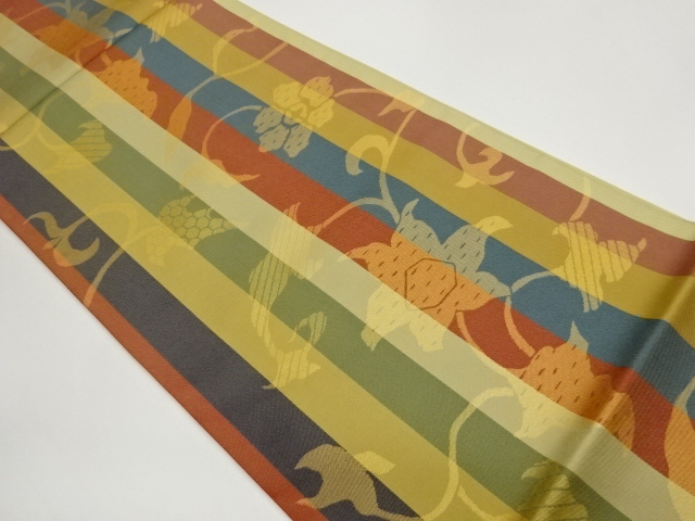 JAPANESE FUKURO OBI / WOVEN ABSTRACT FLOWER ARABESQUE